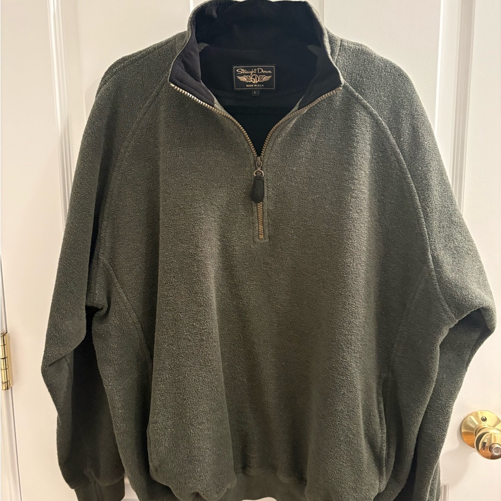 Men’s Straight Down Green Quarter Zip
